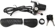 36V Electric Bike Throttle Grip,Half-Twist Throttle,Handlebar Thumb Throttle Digital Voltage with LCD Display and Key Lock for Electric Bikes Scooters Tricycle