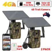 2PCS Cellular Solar Trail Cameras with Live Streaming 4G LTE Wireless 2.5K 940nm