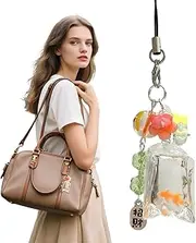 [Generic] Trinket Keychain,Cute Simulated Fish Keychain | Fun Sea Animals Trinket Bag Charm, Simulated Water Bag-Shaped Pendant for Men Women, Single Attribute, Refer to description
