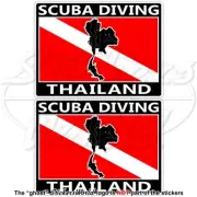 THAILAND SCUBA DIVING Flag-Thai Map Shape Rectangular Stickers, Decals 75mm x2