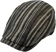 [WITHMOONS] Stripe Ivy Hats - Newsboy Cabbie Cap - Hunting Driving Golf Adjustable LD31576