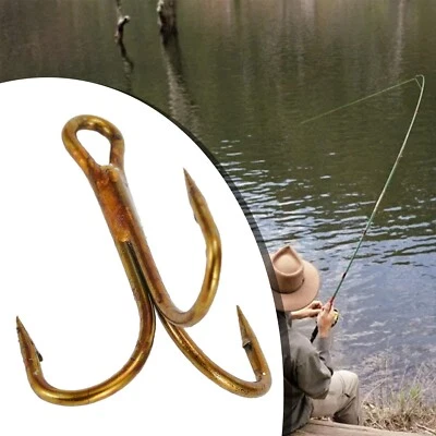 High Carbon Steel Fishing Double Hook Crank Hook Pike for Worm Lure 20pcs