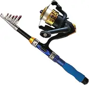 Fishing Rod and Reel Fishing Rod Combo with Telescopic Fishing Rod | Fishing Rod and Reel 1.8m Fiberglass Miniature Spin Combo Telescopic Pole Set | Saltwater Freshwater Fishing Kit Fishing Tackle for