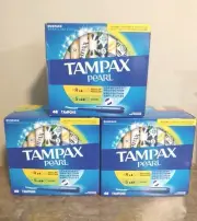 Tampax Pearl Tampons 48 Duopack Unscented Regular Super 3 Boxes Total 144