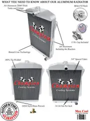 3 Row Racing Champion Radiator for 1941 Chevrolet Fleetmaster V8 Conversion (for: Chevrolet)