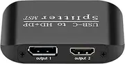 Type C Splitter - USB C to Ethernet Adapter,Portable Flexible Gadget for Laptop Desktop TV Device Screen