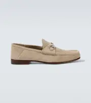 [Gucci] Gucci Horsebit 1953 GG debossed suede loafers AU 7 beige