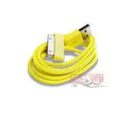 100X 10FT 30-PIN USB DATA POWER CHARGER YELLOW CABLE IPHONE 4S 4 IPOD NANO IPAD