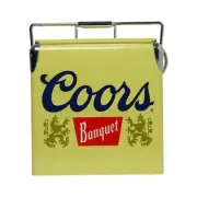 Koolatron Chest Cooler 13L 14Qt 18Can Stainless-Steel+BottleOpener Yellow/Silver