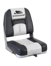Seamanship 2X Folding Boat Seats Swivel Low Back 10cm Padding in Grey