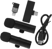 GRIRIW Efficient Dual Device Wireless Mic Omnidirectional Podcast Microphone for Outdoor Interviews Sports and Vlogging