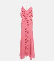 [Blumarine] Blumarine Ruffle cotton and silk maxi dress AU 12 pink