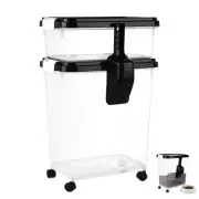 PETSWOL Dog Food Storage Container Set 10L & 30L - Black