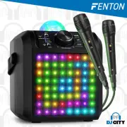 Fenton KAR55B Bluetooth Karaoke Speaker with LED & Microphones - Black