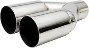 Stainless Steel Single Layer Exhaust Tip 63mm Inlet Straight Cut 76mm Outlet Muffler Tail Pipe End Tip