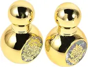 Happyyami 2Pcs Mini Glass Roller Bottles Elegant Portable Essential Oil Containers Refillable Perfume Vials Sturdy Travel Friendly Roller Ball Holders for Go Use