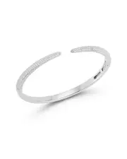 Chloe and Madison Silver CZ Bangle Bracelet