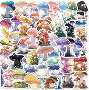 50PCS Transparent Cartoon Mushroom Stickers for Kids and Teens,Cute Plant Waterproof Stickers for Teaching Rewards,Decorative Water Bottle Toys Laptop Laptop Phone Case Luggage Fridge Skateboards
