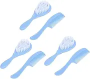 Hoement Infant Dandruff Comb Set 3 Pack Baby Shampoo Brush Soft Bristles for Boys and Girls' Bath Time Comfortable for Scalp Blue