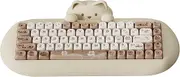 YUNZII C68 Wireless Mechanical Keyboard, 65% Gaming Keyboard Hot Swap,Triple Mode BT5.0/2.4G/Wired,RGB Backlit NKRO,Cute Cat Silicone Ergonomic Keyboard for Win/Mac（Milk Switch，Brown