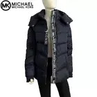 NWT MICHAEL MICHAEL KORS HOODED PUFFER JACKET ZIPPED WITH THUMBHOLE CUFFS NAVY