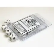 CHX 26201 Opaque White/black Set of Ten d10s