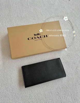 COACH F74978 黑色防刮牛皮 兩折式長夾 西裝夾 折扣款 全新正品 LV M61697款父親節 男朋友 生日禮物