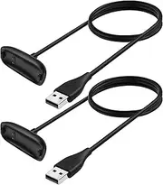 THRE【2 Pack 】 Charger Compatible with Fitbit Inspire 2 Ace 3, 1m USB Charging Cable Replacement Stand Dock Base Station Accessories for Inspire 2 Smartwatch (for Inspire 2/Ace 3)