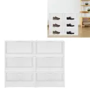 Plastic Shoe Boxes Stackable Shoe Storage Organizer For Closet Room Supplies