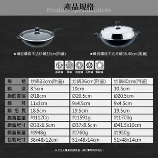 【米雅可】礦岩鑄造不沾炒鍋33cm附蓋