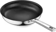 Nonstick Ceramic Frying Pan, 20 CM Stainless Steel Frying Pan Skillet, Titanium Ceramics Egg Pan Omelet Pans, Kitchen Cooking Pan Compatible with All Cooktops