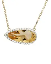 14K 2.22 ct. tw. Diamond & Citrine Necklace