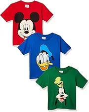 [Disney] Toddler Boys' Mickey, Goofy, Donald 3-Pack T-Shirts