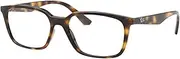 Ray-Ban RX7176F Asian Fit Rectangular Eyeglass Frames Non Polarized Prescription Eyewear, Havana, 54 mm