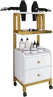 Salon Trolley Metal Salon Cart with Drawers and Wheels Salon Rolling Cart Trolley Cart Hair Dryer Holder Rolling Salon Cart