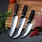 Kitchen Knife Set Butcher Boning Slicer Meat Vegetable 5Cr15 Steel Wood Handle S