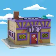 1736Pcs Simpsoned Modular Moe's Tavern Building Blocks Set Idea Street ABS Toys