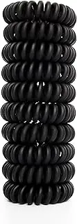 Spiral Hair Ties,Coils Hair Ties,Phone Cord Hair Bands,YOOZI No Damage Crease Plastic Ponytail Holder Hair Coil Headband for Woman/Girl,10 Pcs(Black)