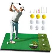 Golf Hitting Mat, 5x4ft Artificial Golf Dual- Turf Practice Mat for Outdoor &