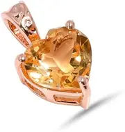 [HIMALYA QUARTZ] Natural Citrine Handmade 925 Sterling Silver Jewelry Pendant Heart Shape 8mm Faceted Pendant SP17-33-24-