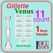 Gillette Venus Extra Smooth Metal Handle Women's Razor, 1 Handle + 11 Refills