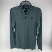 Spyder Active Men's Size Small Quarter Zip Pullover Green Long Sleeve