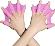 2 Pair Silicone Swimming Gloves Finger Frog Type Webbed Aquatic Training Water Resistance Fitness Paddle Aerobics for Men Women Kids