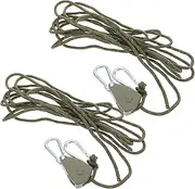 JUMPLAWN 2 Sets Camping Tent Rope Label Valve Cover Bracket Tent Rope Safety Door Touch Door Telescope Tent Rope Connector Kit Water Tank Buttons Double Button Olive Green Nylon