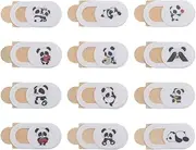 OSOLADY 12pcs Cartoon Privacy Webcam Covers for Laptops and Tablets Material Easy Slide Open Close Durable Camera Lens Protection Cute Panda Design for Enhanced Security