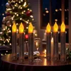 Flameless Taper Candles Rustic Hearthside Candle LED Taper Flickering Candles