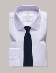 Hawes & Curtis Non-Iron Blue & Pink Stripe Slim Shirt Blue/Pink