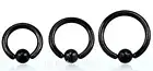 PAIR Anodized Surgical Steel Captive Bead Ring Ears Labret Septum 14G 1/4"-1/2"