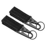 Belt Keeper Key Ring, 2Pcs Thickening Nylon Webbing Strap Key Chain, Black