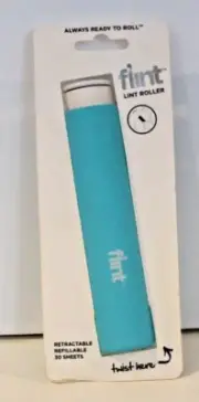Lint Roller FLINT Retractable Refillable 30 Sheets Blue Twist Open & Retract